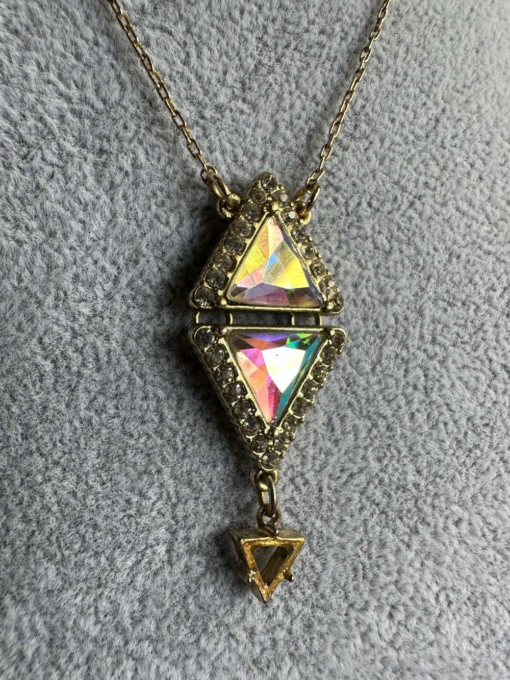 Prism • Iridescent Rhinestone Geometric Dainty Necklace
